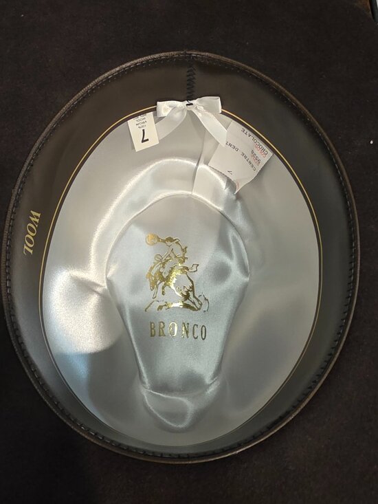 Bronco Centre Dent Western Cowboy Hat Size 7 Chocolate Brown Felt Hat